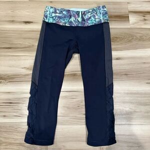 Lululemon Var-City Crop Navy Camo Leggings Pants Women’s 8